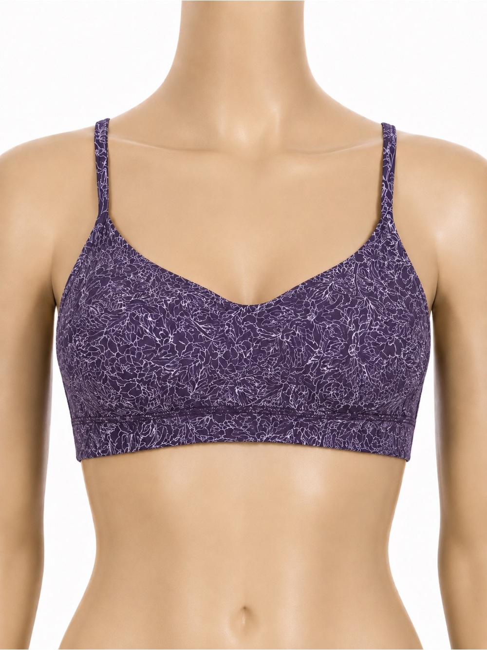 Lululemon Women’s Purple Floral Sports Bra Size 10 Discontinued Print EUC